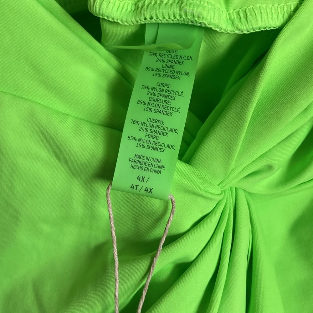 SKIMS Signature Swim Sarong Skirt in Neon Green (Size 4X)